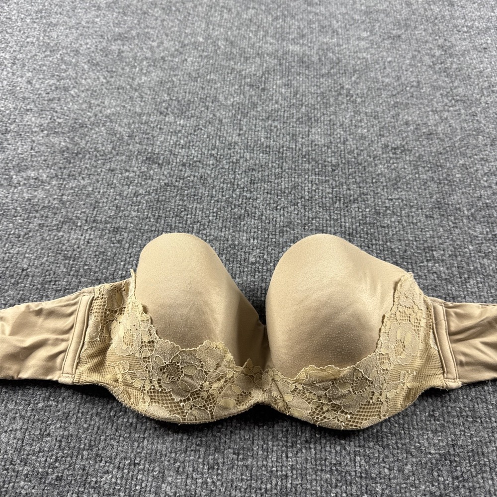 Victoria Secret Bra 34C T-Shirt Bra Lined Strapless‎ Beige Nude